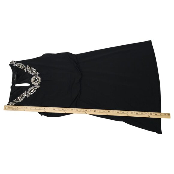 White House Black Market Beaded Neck Tank Dress XS Boho Embellished Cocktail LBD - Picture 8 of 16